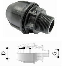 DG přechod 40 mm x 3/4" vnější