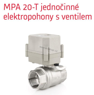 3/4" ventil s elektrickým pohonem  9-24V s havarijní funkcí  NC, ¾“  IG, PN16